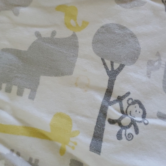 Jungle Monkey Giraffe Whale Gray and Yellow Crib Bedding Set - Picture 6 of 6